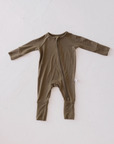 Bamboo Zip Pajamas | Olive Green
