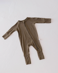 Bamboo Zip Pajamas | Olive Green