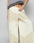 Contrast Floral Double Gauze Woven Print Bottom