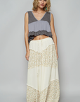 Contrast Floral Double Gauze Woven Print Bottom