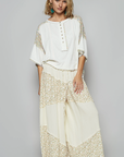 Contrast Floral Double Gauze Woven Print Bottom