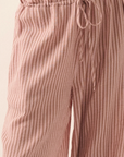 Stripe-Print Woven Wide-Leg Drawstring Pants