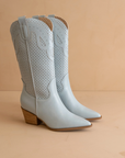 The Gabby | Blue Perforated Western Boot