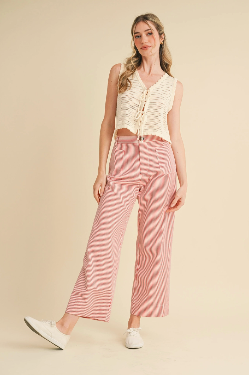 *SALE ITEM * Cari Front Tie Sweater Vest