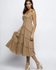 Rose Ruffled Midi Dress