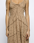 Rose Ruffled Midi Dress