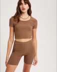*SALE* Brown Relax Ribbed Biker Lounge Set