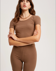 *SALE* Brown Relax Ribbed Biker Lounge Set