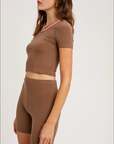 *SALE* Brown Relax Ribbed Biker Lounge Set