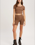 *SALE* Brown Relax Ribbed Biker Lounge Set