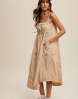 *SALE* Gathered Drawstring Midi Dress