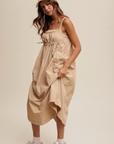 *SALE* Gathered Drawstring Midi Dress