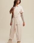 *SALE* Utility Belted Short Sleeve Jumpsuit