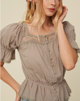 Vintage-Inspired Lace Peplum Blouse