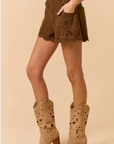 Embroidered Scalloped Shorts