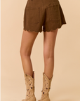Embroidered Scalloped Shorts