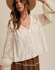 Delicate Embroidered Lace Blouse