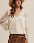 Delicate Embroidered Lace Blouse
