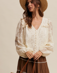 Delicate Embroidered Lace Blouse