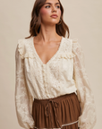 Delicate Embroidered Lace Blouse