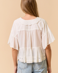 V-Neck Blouse with Trim Detail