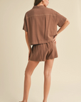 Brownie Button Up Boxy Shirt and Shorts Set