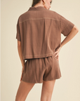 Brownie Button Up Boxy Shirt and Shorts Set