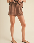 Brownie Button Up Boxy Shirt and Shorts Set