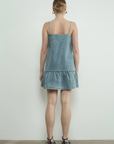 Denim Strap Dress with Ribbon