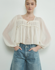 Sheer Light Weight Long Sleeve Blouse