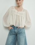 Sheer Light Weight Long Sleeve Blouse