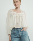 Sheer Light Weight Long Sleeve Blouse