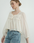 Sheer Light Weight Long Sleeve Blouse