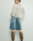 Sheer Light Weight Long Sleeve Blouse