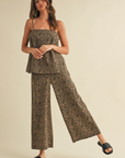 Leopard Cami with Side Vent and Wide Ankle Pants