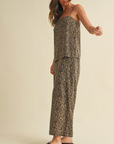Leopard Cami with Side Vent and Wide Ankle Pants