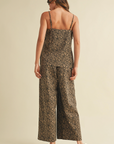Leopard Cami with Side Vent and Wide Ankle Pants