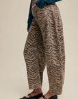 Zebra Print Barrel Jeans