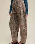 Zebra Print Barrel Jeans