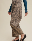 Zebra Print Barrel Jeans