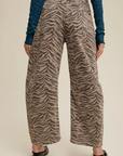 Zebra Print Barrel Jeans
