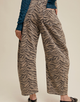 Zebra Print Barrel Jeans