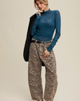Zebra Print Barrel Jeans