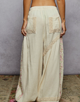 Vintage Washed Embroidery Trim Point Jogger Pants