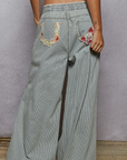 Vintage Washed Elastic Band Patchwork Pants