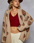 Long Sleeve Fruit Berber Cardigan