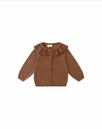 RUFFLE COLLAR CARDIGAN || HEATHERED CEDAR, Quincy Mae