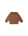 RUFFLE COLLAR CARDIGAN || HEATHERED CEDAR, Quincy Mae