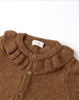 RUFFLE COLLAR CARDIGAN || HEATHERED CEDAR, Quincy Mae