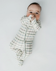 Pattern Construction Grid Bamboo Zip Romper/Set